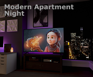 Modern Apartment Night Environment