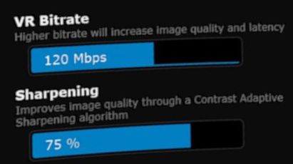 Virtual Desktop Bitrate Settings